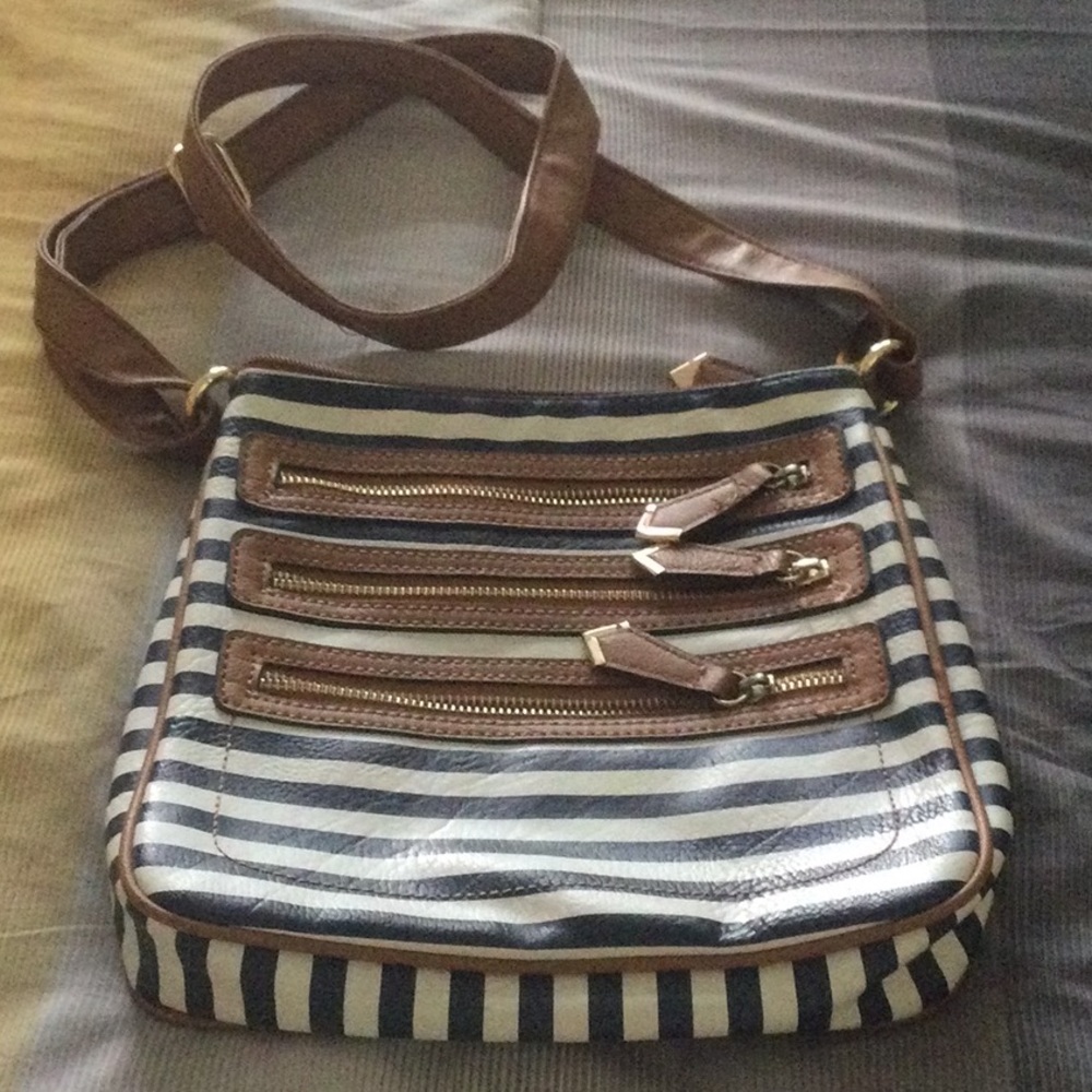 Navy striped crossbody
